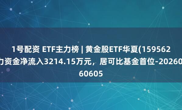 1号配资 ETF主力榜 | 黄金股ETF华夏(159562)主力资金净流入3214.15万元，居可比基金首位-20260605